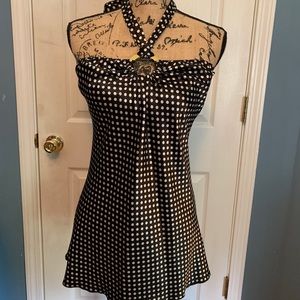 Black w/ poke dots top